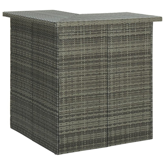 Garden Bar Set Grey Poly rattan Removable Covers Garden Bar Set