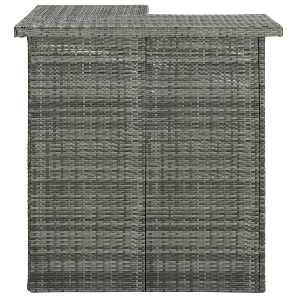 Garden Bar Set Grey Poly rattan Removable Covers Garden Bar Set