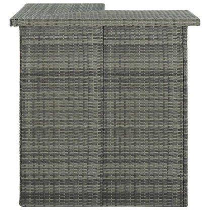 Garden Bar Set Grey Poly rattan Removable Covers Garden Bar Set