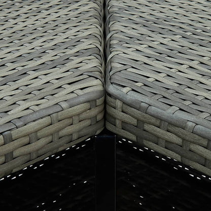 Garden Bar Set Grey Poly rattan Removable Covers Garden Bar Set