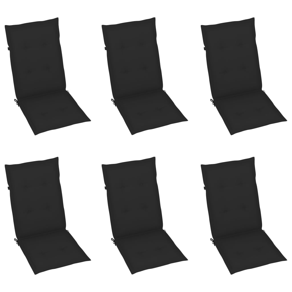 Garden Chair Set of 6 Grey Solid acacia wood Medium Foldable
