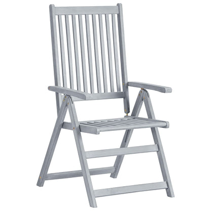 Garden Chair Set of 6 Grey, Taupe Solid Acacia wood, 100% Polyester