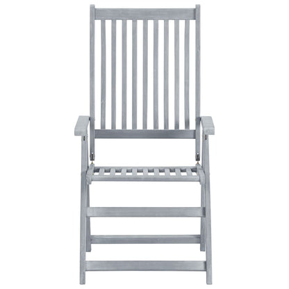 Garden Chair Set of 6 Grey, Taupe Solid Acacia wood, 100% Polyester