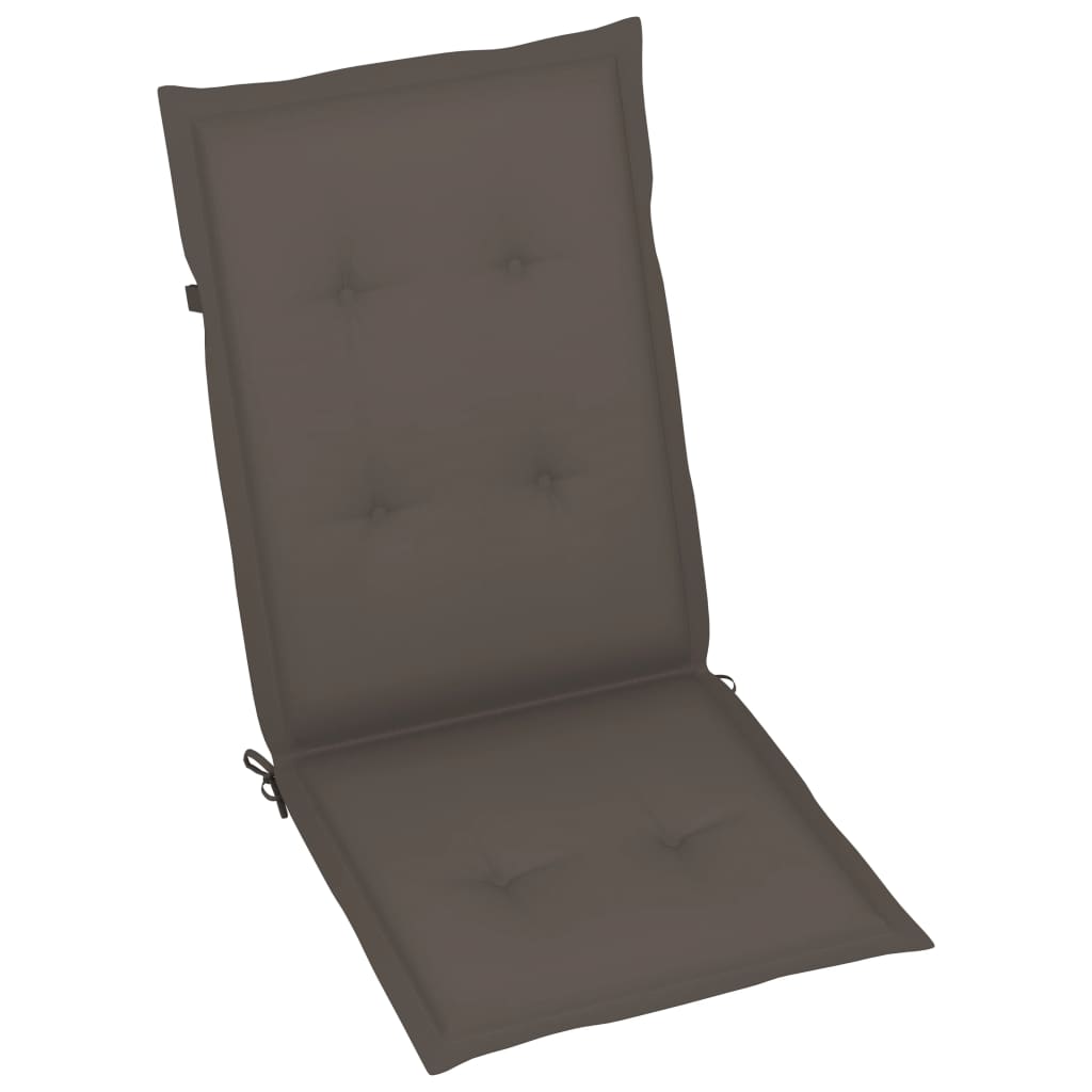 Garden Chair Set of 6 Grey, Taupe Solid Acacia wood, 100% Polyester