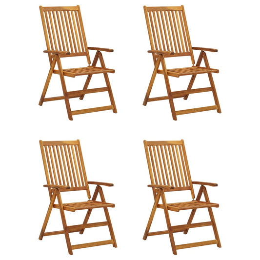 Garden Chair Set of 4 Anthracite Solid Acacia Wood Medium