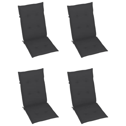Garden Chair Set of 4 Anthracite Solid Acacia Wood Medium