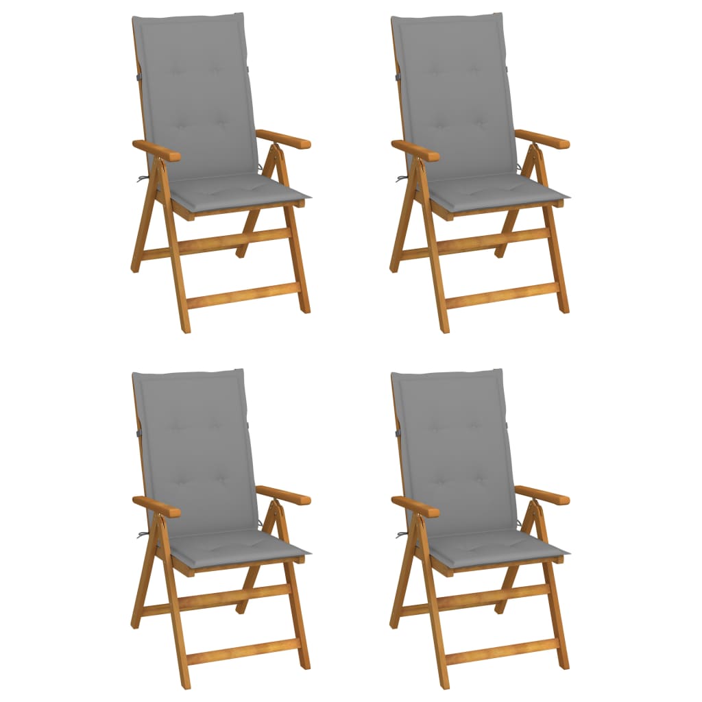 Garden Chair Set of 4 Natural Wood