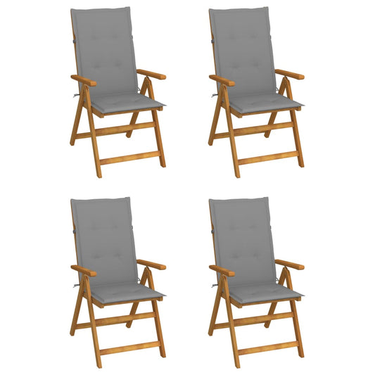 Garden Chair Set of 4 Natural Wood