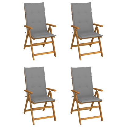 Garden Chair Set of 4 Natural Wood