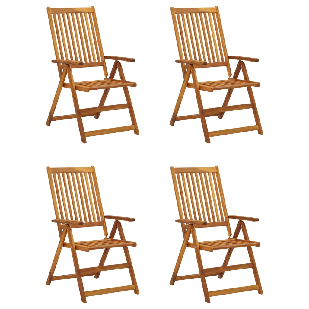 Garden Chair Set of 4 Natural Wood