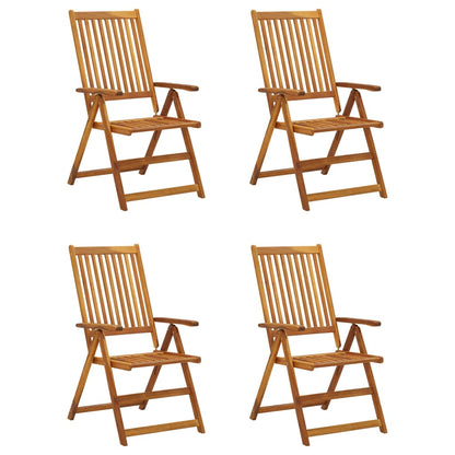Garden Chair Set of 4 Natural Wood