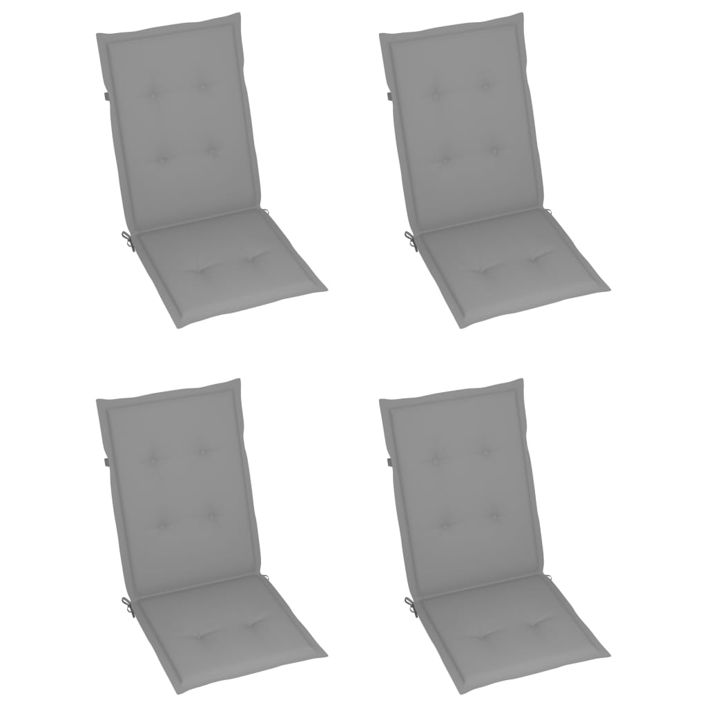 Garden Chair Set of 4 Natural Wood