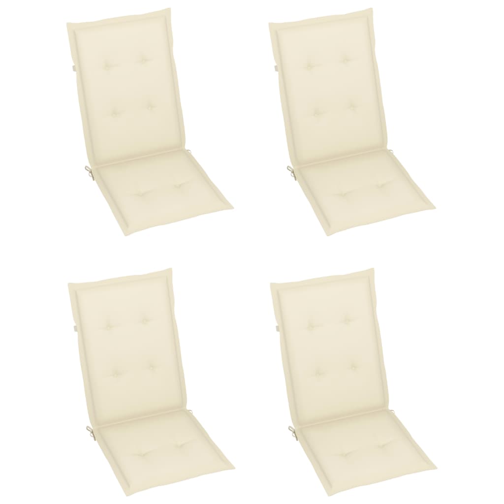 Garden Chair Set of 4 Brown Solid Acacia wood Standard Foldable