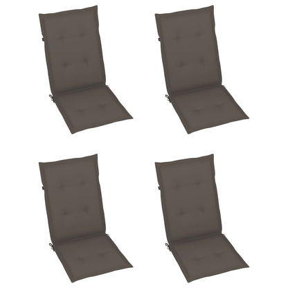 Garden Chair Set of 4 Taupe for cushion, natural wood for chair