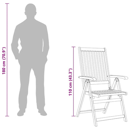 Garden Chair Set of 4 Natural Brown Solid acacia wood Medium