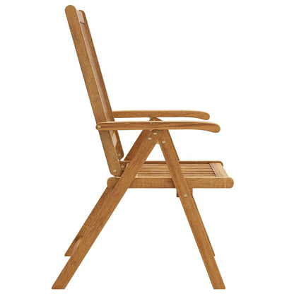 Garden Chair Set of 4 Natural Brown Solid acacia wood Medium