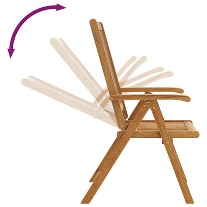 Garden Chair Set of 4 Natural Brown Solid acacia wood Medium