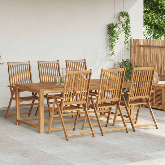 Garden Chair Set of 6 Brown Solid Acacia Wood Standard Foldable