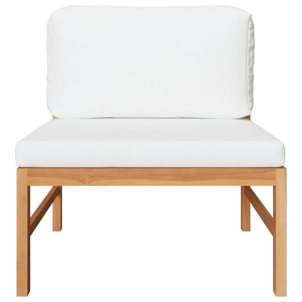 Garden Lounge Set Cream Smooth sanded teak wood Standard Durable