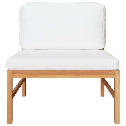 Garden Lounge Set Cream Smooth sanded teak wood Standard Durable