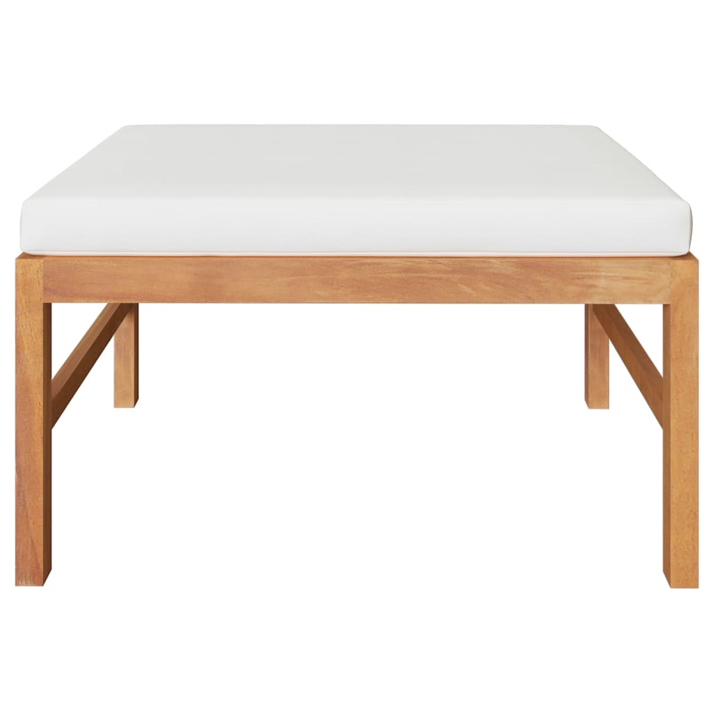 Garden Lounge Set Cream Smooth sanded teak wood Standard Durable