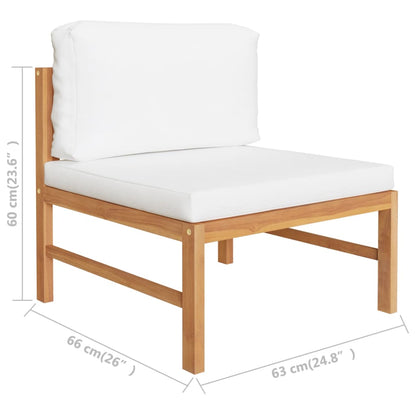 Garden Lounge Set Cream Smooth sanded teak wood Standard Durable
