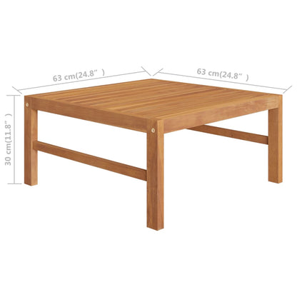 Garden Lounge Set Cream Teak wood, Polyester Medium Durable