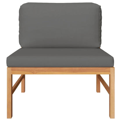 Middle Sofa Dark Grey Teak Wood Standard Modular Outdoor Sofa