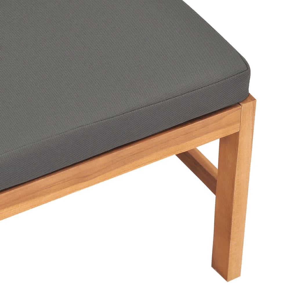 Middle Sofa Dark Grey Teak Wood Standard Modular Outdoor Sofa
