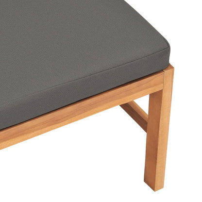 Middle Sofa Dark Grey Teak Wood Standard Modular Outdoor Sofa
