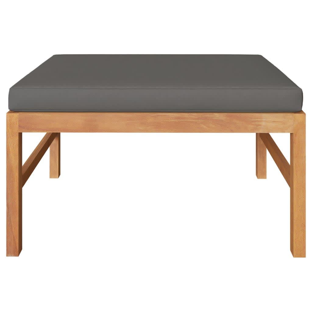Garden Lounge Set Dark grey, natural wood Teak wood, polyester