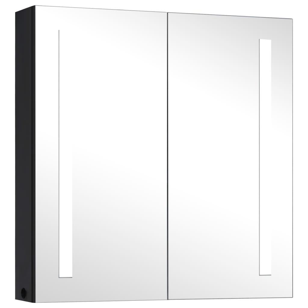Bathroom Cabinet Anthracite MDF with melamine finish, glass Medium