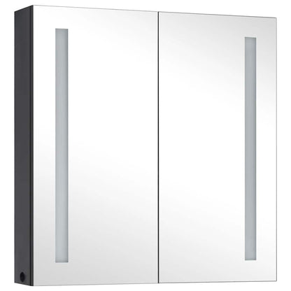 Bathroom Cabinet Anthracite MDF with melamine finish, glass Medium