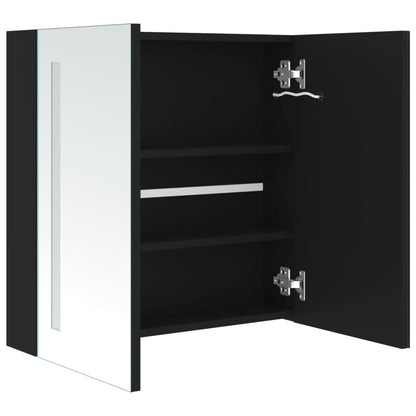 Bathroom Cabinet Anthracite MDF with melamine finish, glass Medium