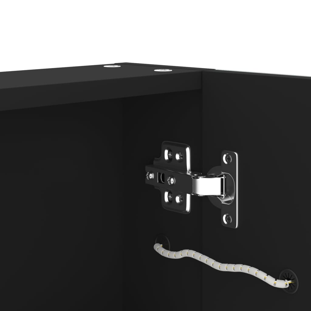 Bathroom Cabinet Anthracite MDF with melamine finish, glass Medium