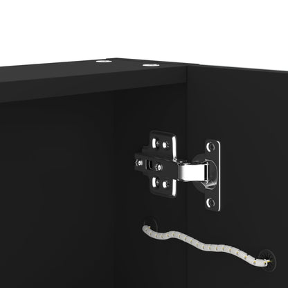 Bathroom Cabinet Anthracite MDF with melamine finish, glass Medium