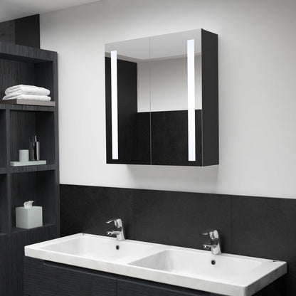 Bathroom Cabinet Anthracite MDF with melamine finish, glass Medium