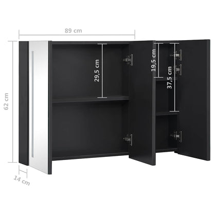 Bathroom Cabinet Anthracite MDF with melamine finish, glass Medium