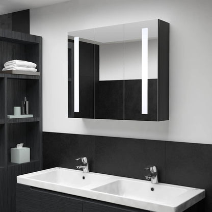 Bathroom Cabinet Anthracite MDF with melamine finish, glass Medium