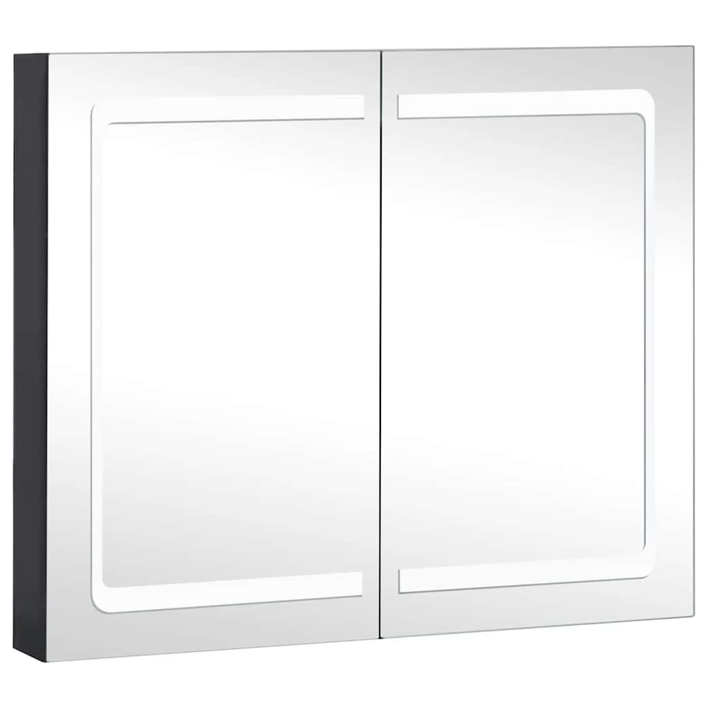 Bathroom Cabinet Anthracite MDF, Glass Medium Bathroom Cabinet
