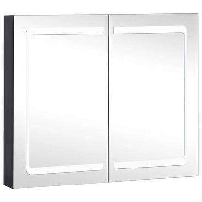 Bathroom Cabinet Anthracite MDF, Glass Medium Bathroom Cabinet