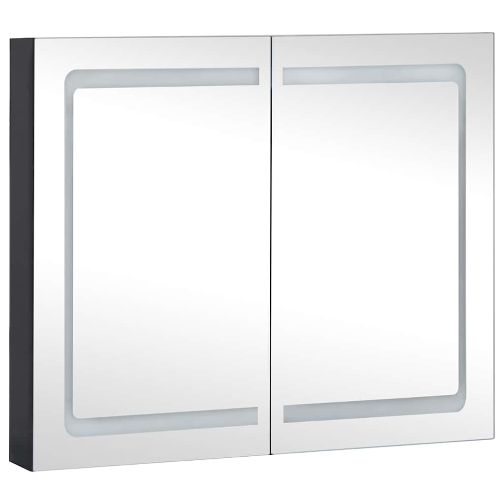 Bathroom Cabinet Anthracite MDF, Glass Medium Bathroom Cabinet