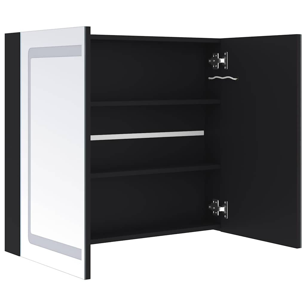 Bathroom Cabinet Anthracite MDF, Glass Medium Bathroom Cabinet