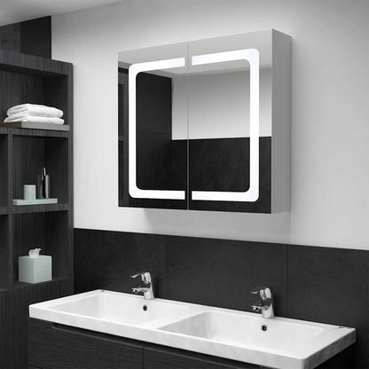 Bathroom Cabinet Anthracite MDF, Glass Medium Bathroom Cabinet