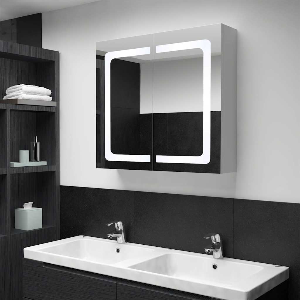 Bathroom Cabinet Anthracite MDF, Glass Medium Bathroom Cabinet