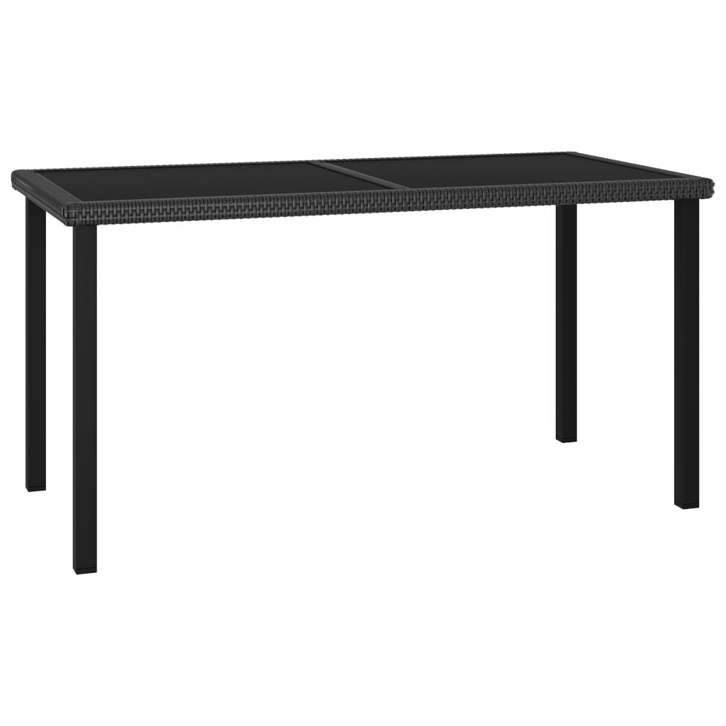Dining Set Black Poly rattan Durable Dining Set Rectangular