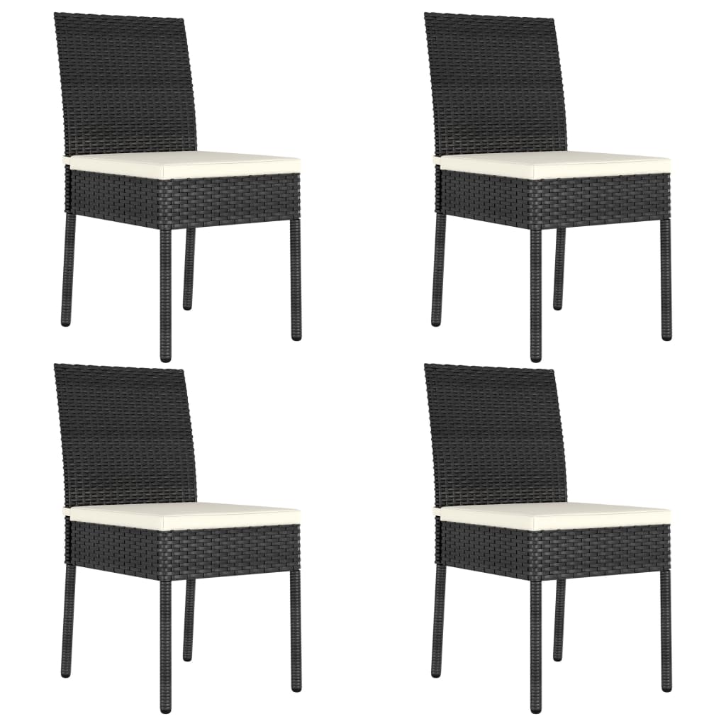 Dining Set Black Poly rattan Durable Dining Set Rectangular
