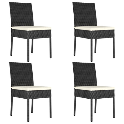 Dining Set Black Poly rattan Durable Dining Set Rectangular