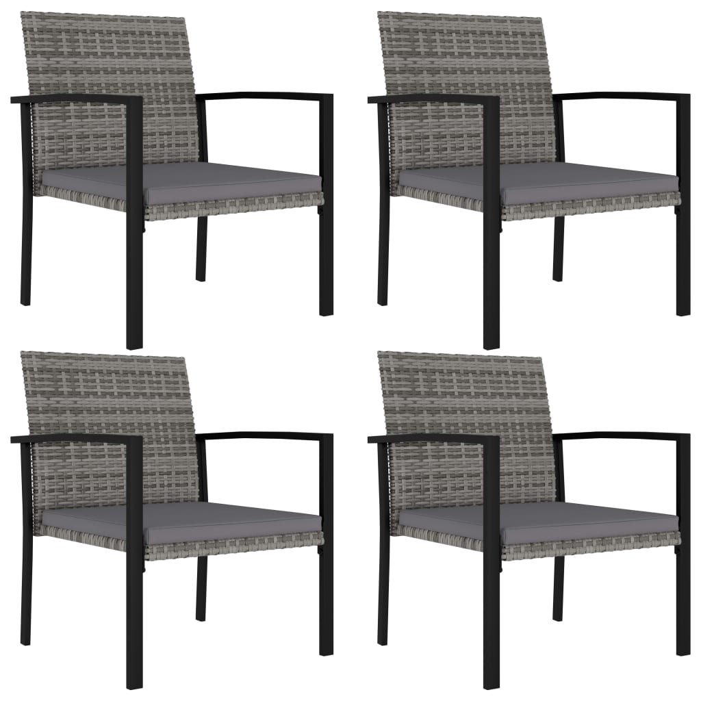 Dining Set Grey Poly rattan 5 Piece Set Light Weight Dining Set