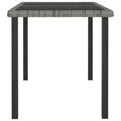 Dining Set Grey and Black Poly rattan, powder-coated steel Medium